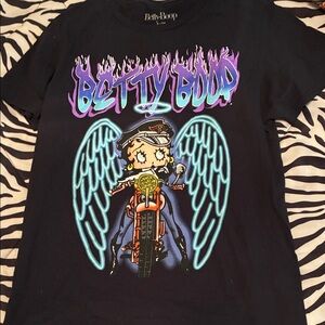 2 Sided Betty Boop Angel Biker Tee Size Small Super Cool